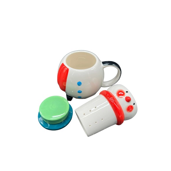 Pier 1 Snowman Tea Infuser for One 3 Pieces Lid Strainer Cup - Excellent Cond. - Picture 6 of 6